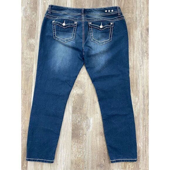 Vanilla Star Jeans Low Rise Stretchy Cropped Whiskering Women’s Juniors Sz 11 - Picture 5 of 7